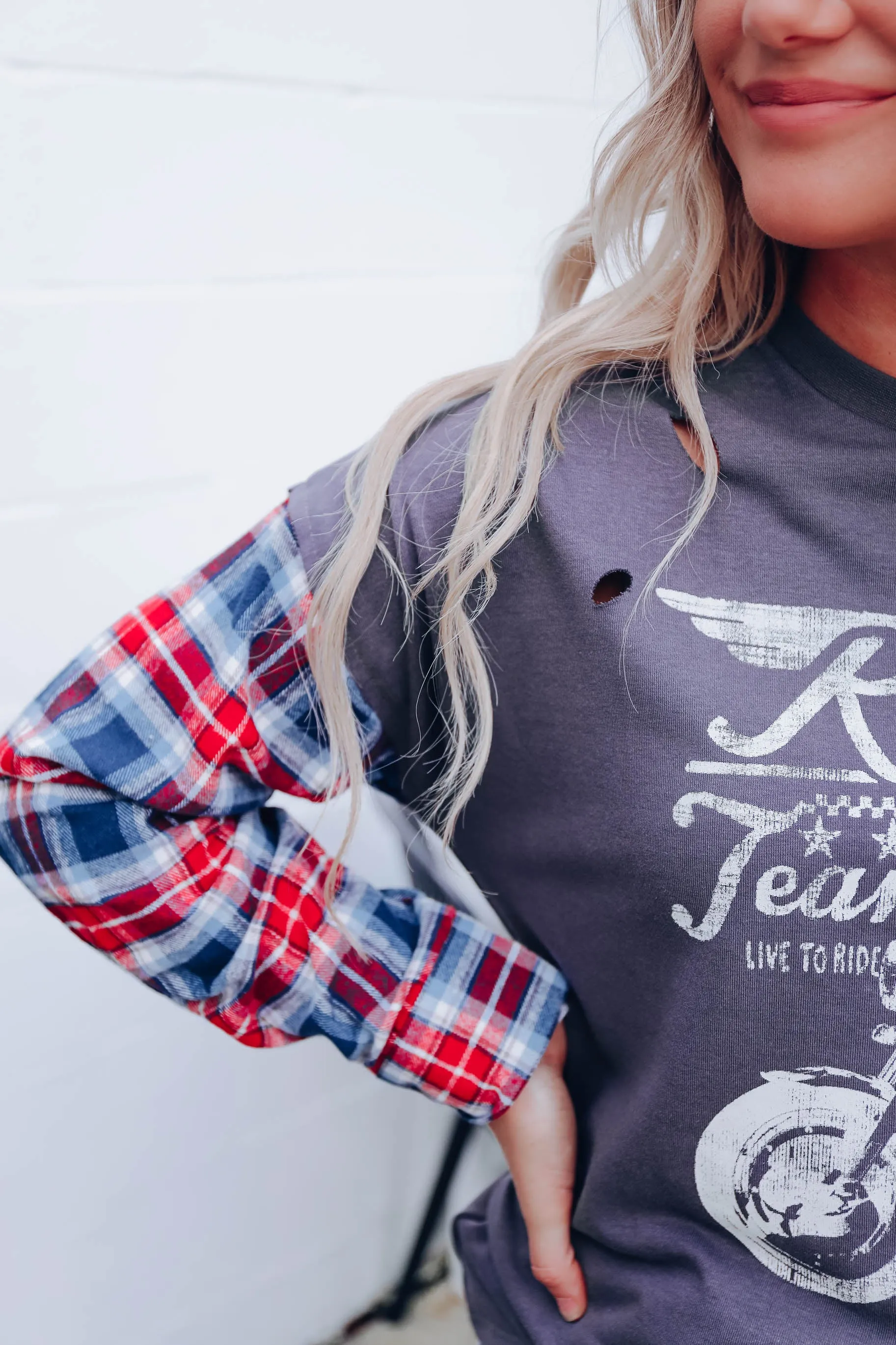 Racing Team Distressed Graphic Sweatshirt