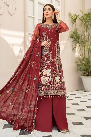 Red Kameez Salwar with Fine Embroidery Work #PF345
