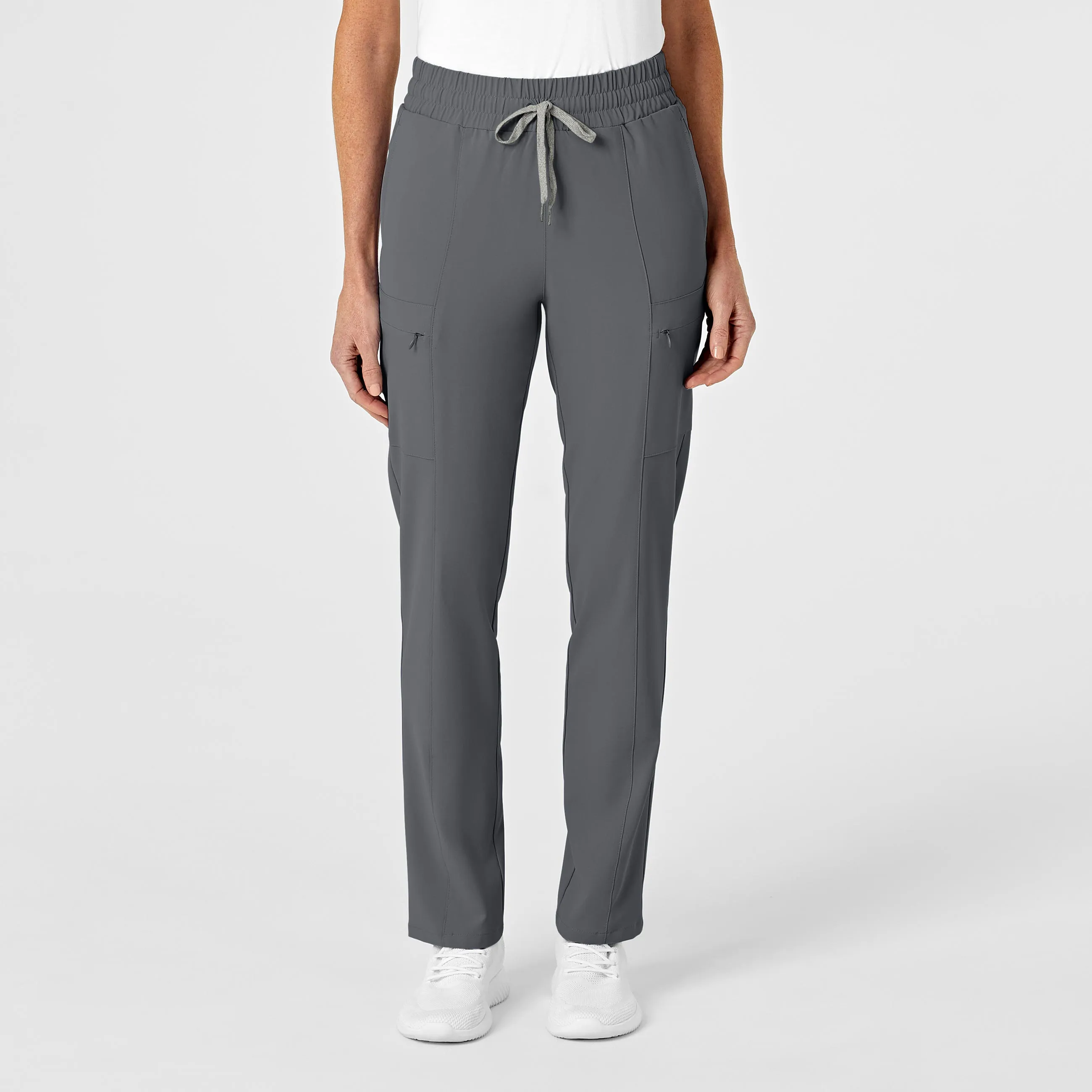 RENEW 5334 High Waist Slim Leg Scrub Pants Pewter