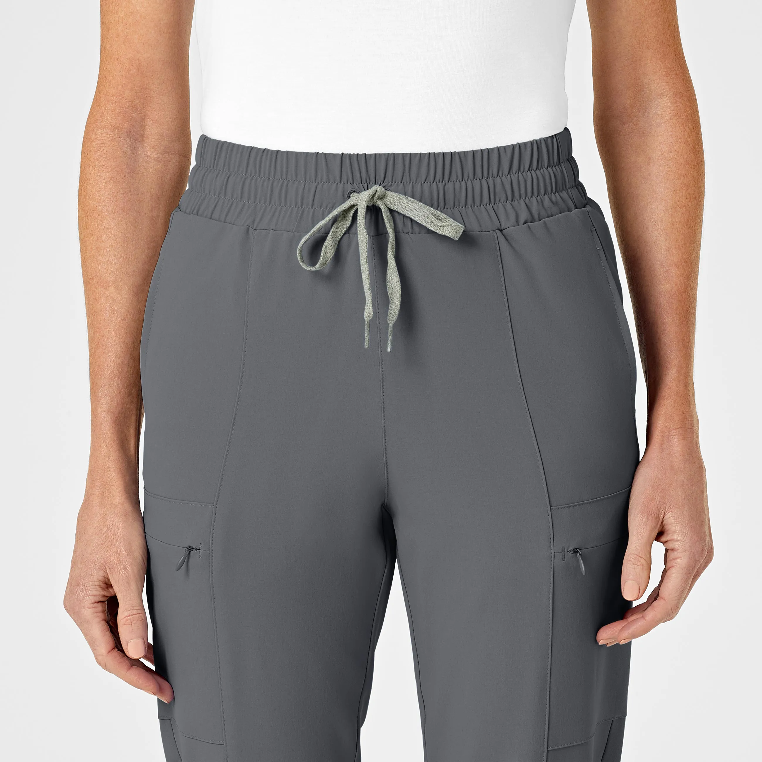 RENEW 5334 High Waist Slim Leg Scrub Pants Pewter