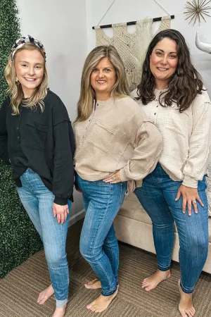 SALE! Judy Blue Layla Release Hem Pull On Medium Wash Skinny Jeans