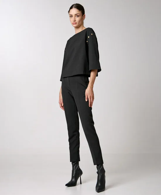 SALE Straight Leg Studded Pants Black