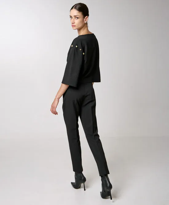SALE Straight Leg Studded Pants Black