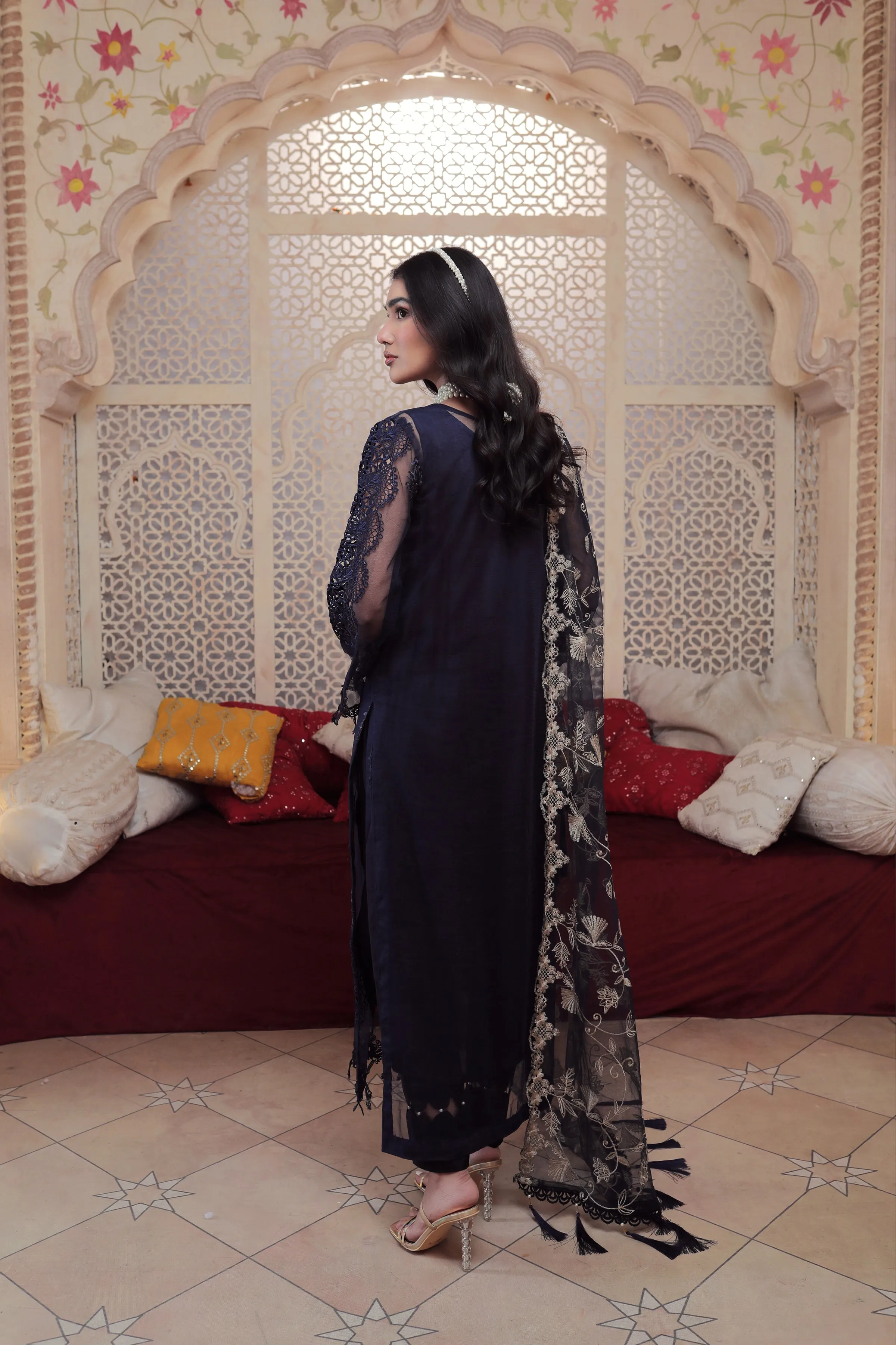 Salwar Kameez Pakistani in Royal Blue Shade #PF355