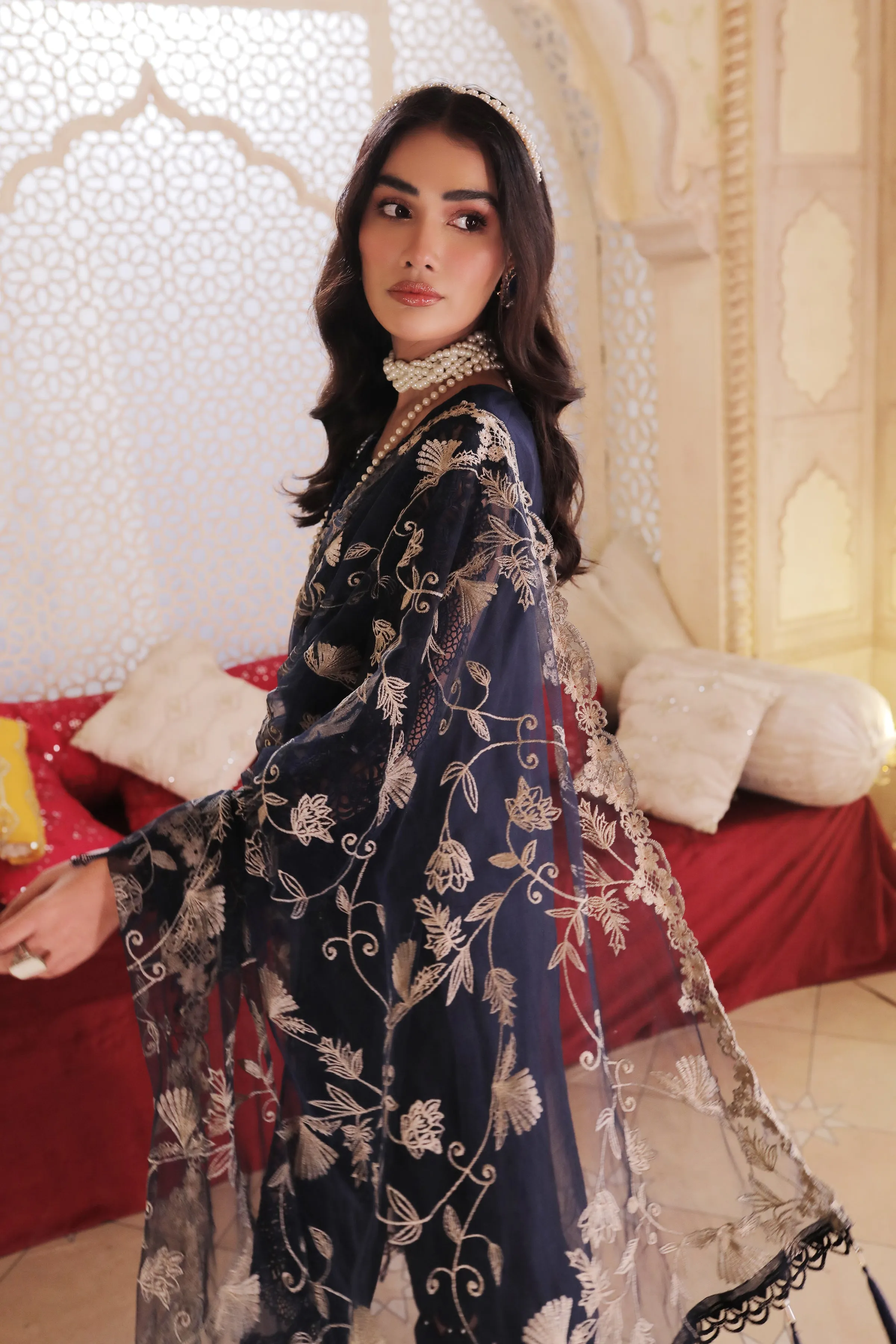Salwar Kameez Pakistani in Royal Blue Shade #PF355