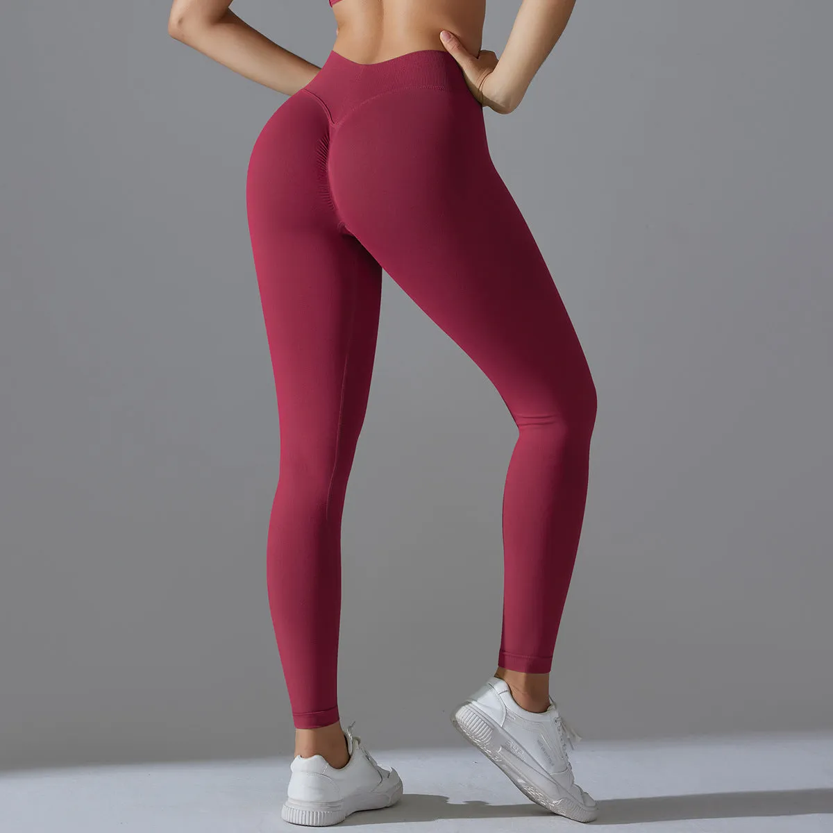 Seamless Back V Waist Peach Hip Yoga Pants