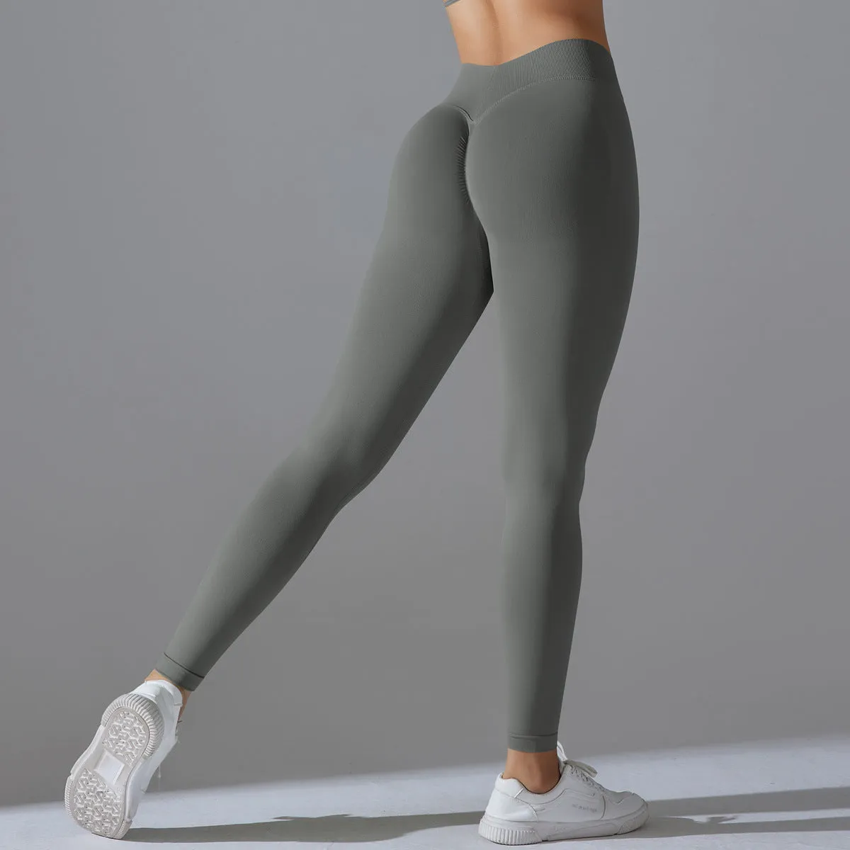 Seamless Back V Waist Peach Hip Yoga Pants