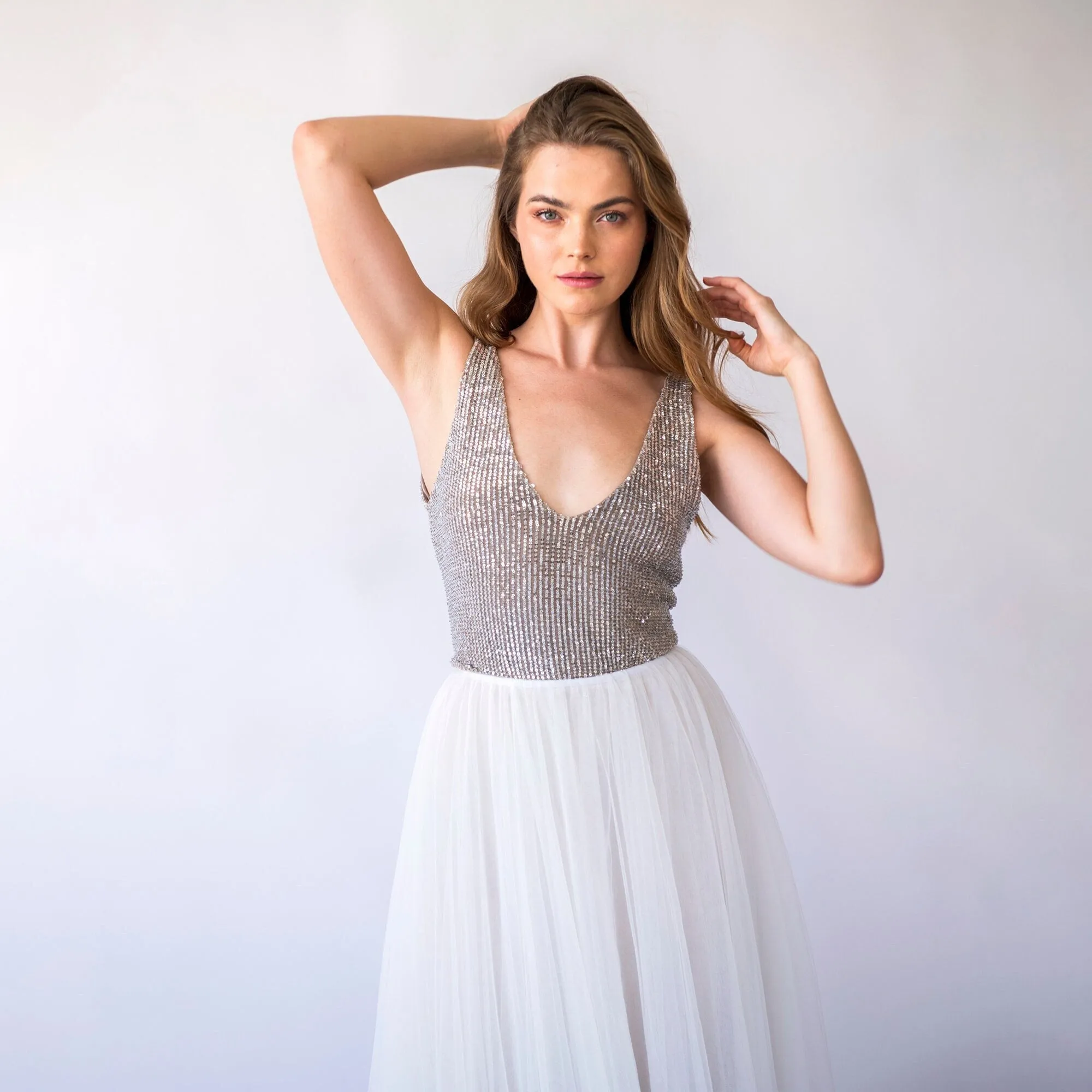 Sequins sleeveless top #2068