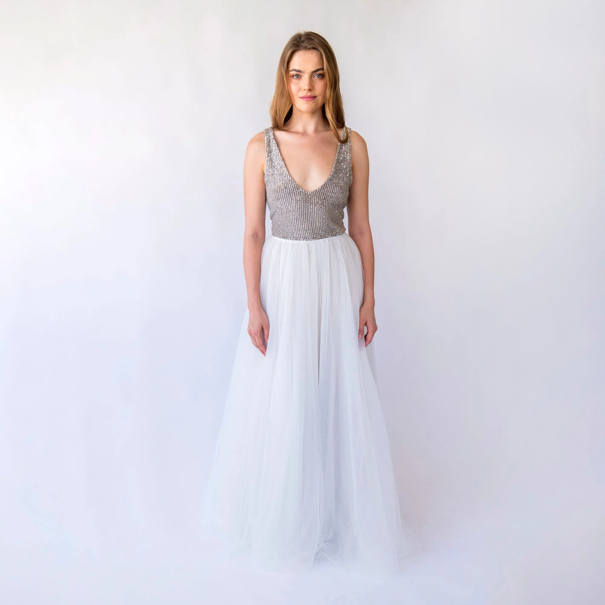 Sequins sleeveless top #2068