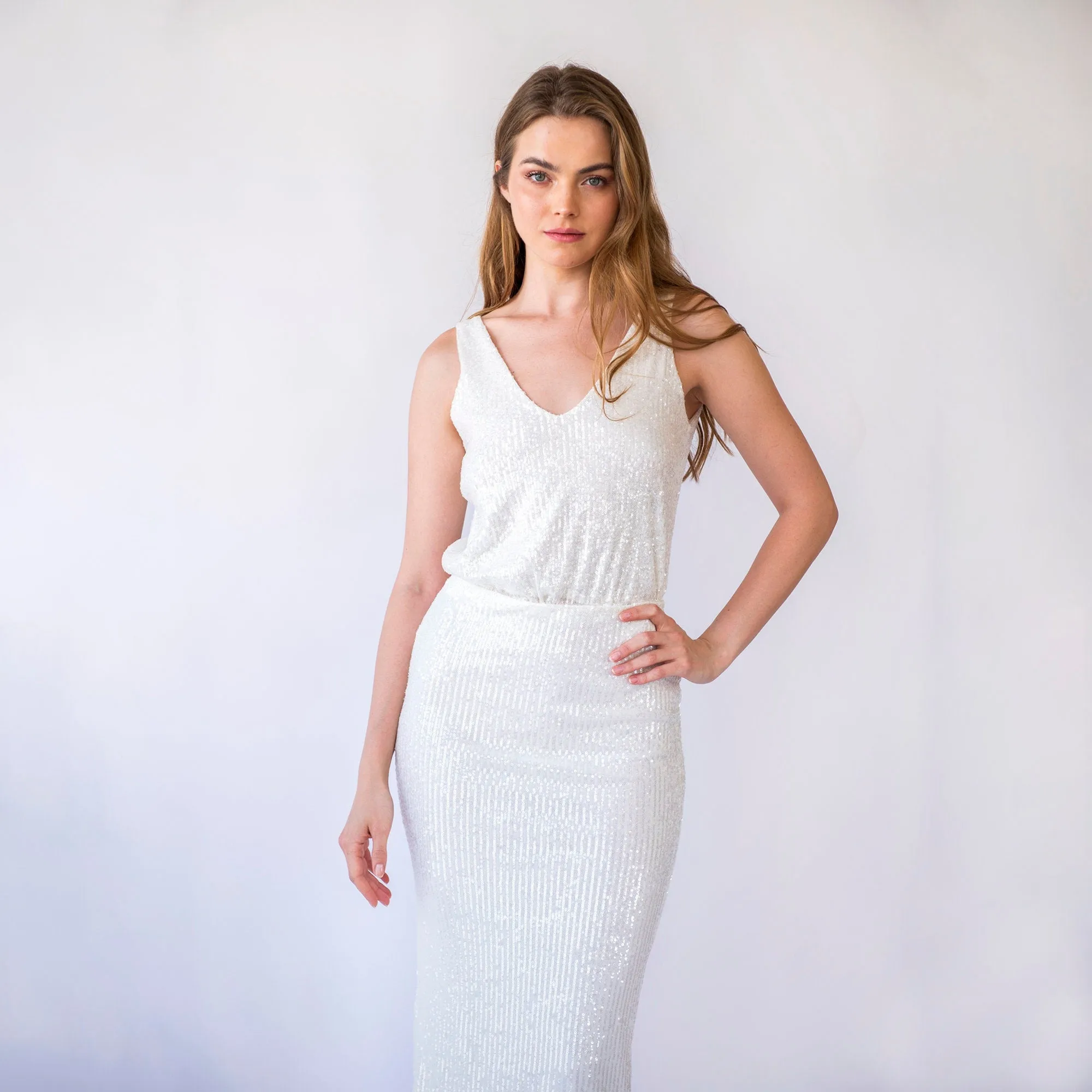 Sequins sleeveless top #2068