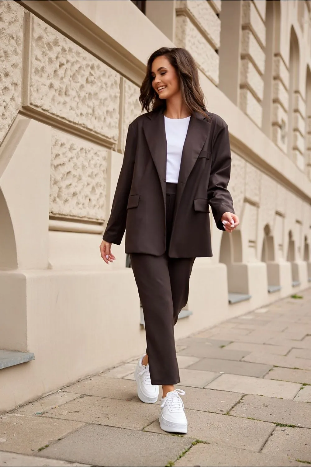 Sewn-In Elastic Waist Trousers