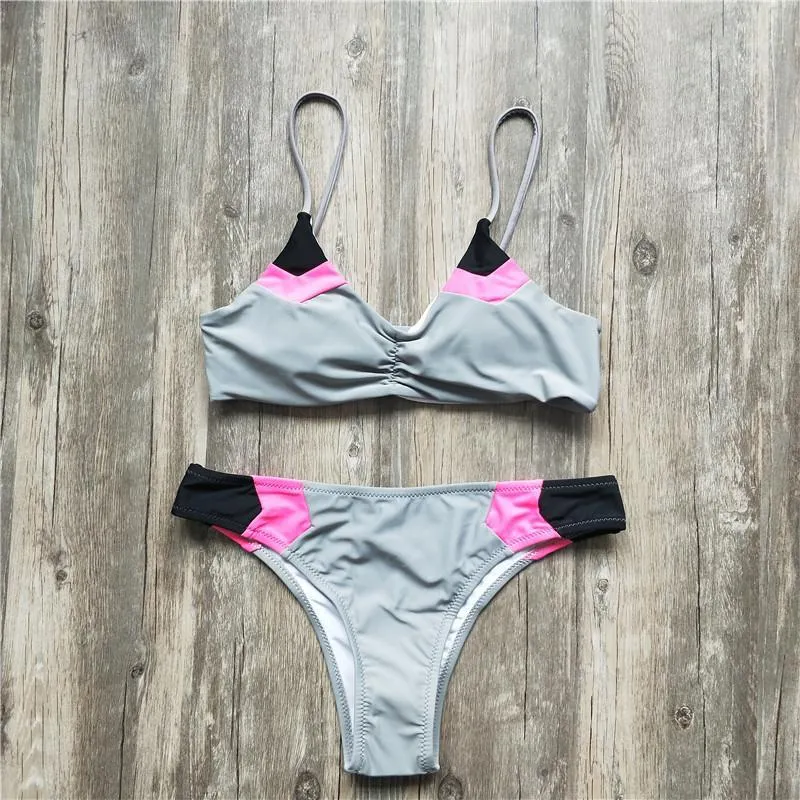 Sexy Fashion Color Block Bikni Two-Piece