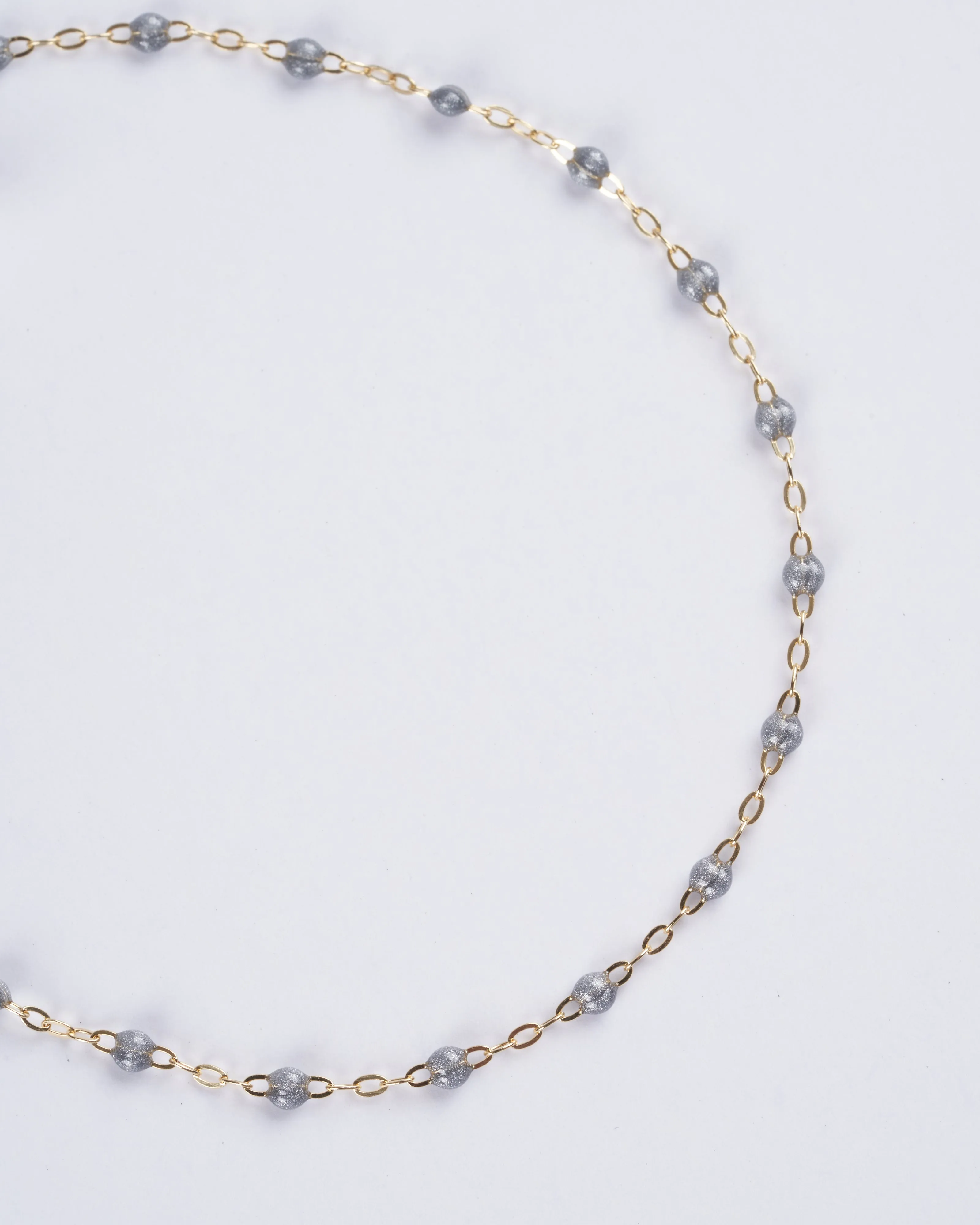 silver bead bracelet - yellow gold