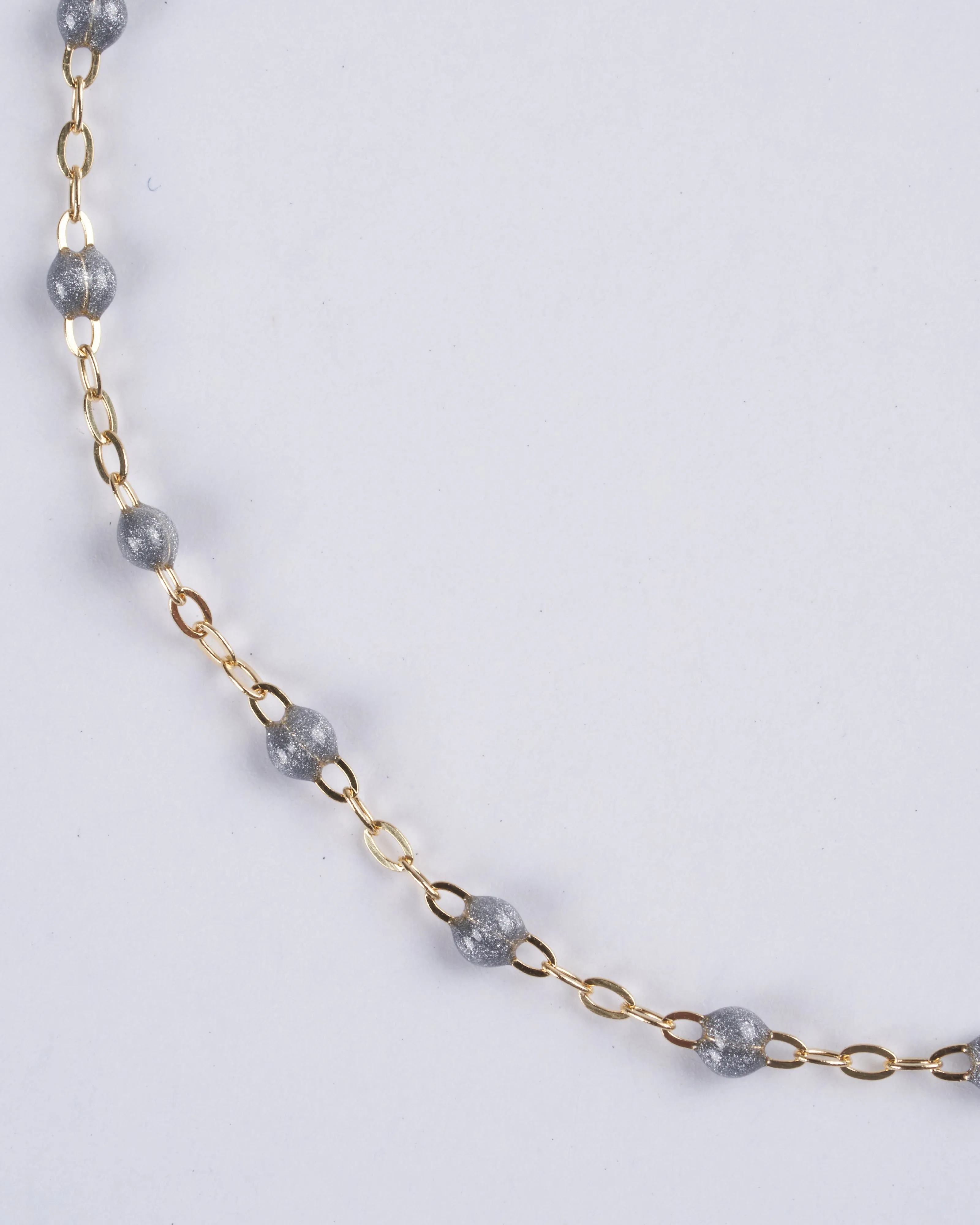 silver bead bracelet - yellow gold