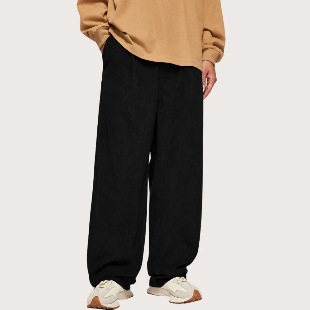 Solid Color Straight Corduroy Sweatpants