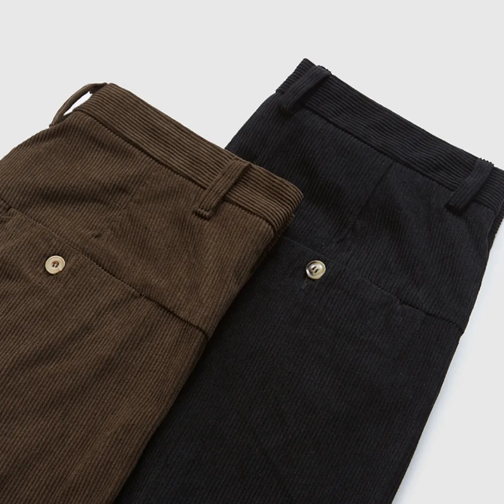 Solid Color Straight Corduroy Sweatpants