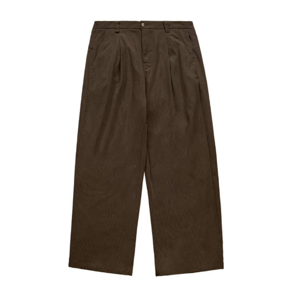 Solid Color Straight Corduroy Sweatpants