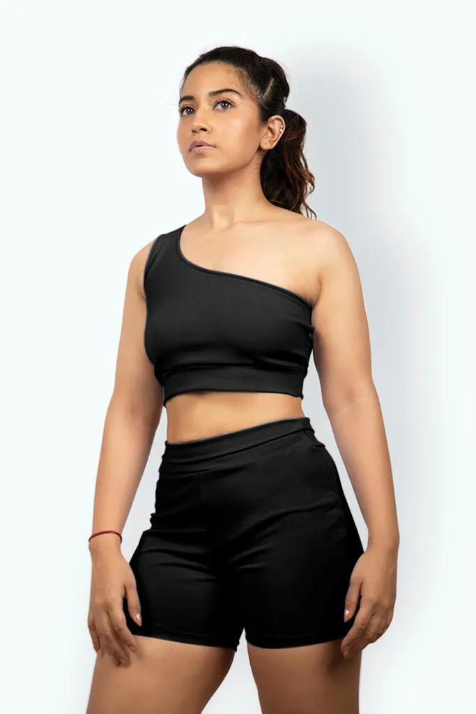 Sonic Q Off Shoulder Tank Top with Back Cuts