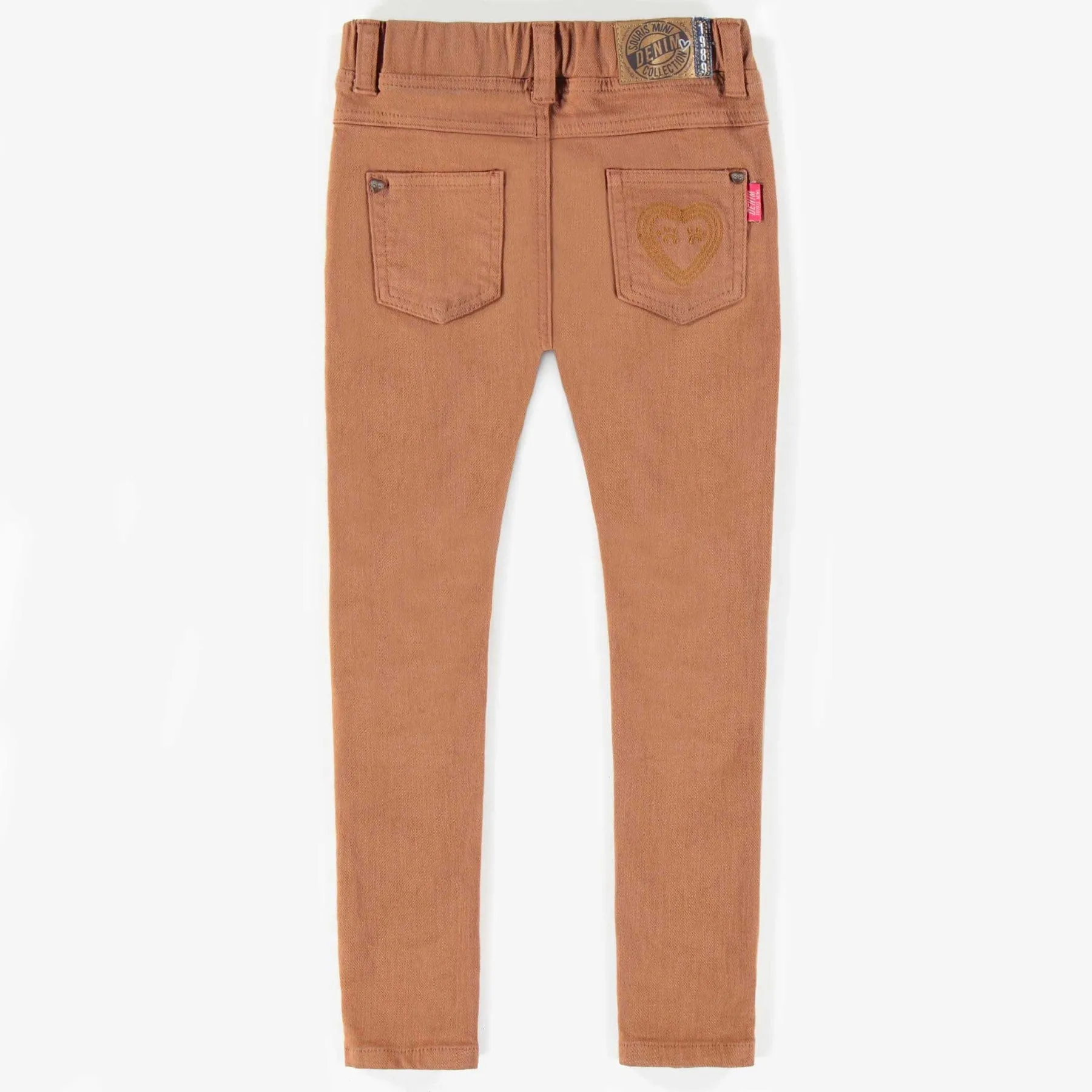 Souris Mini Girl's Super Skinny Twill Pants | Brown