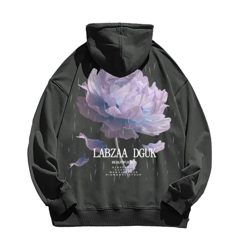 Street Oversize Rose Graphic Hoodie