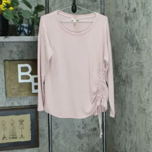 Style & Co Women's Ruched Tie-Detail Knit Top Hibiscus Medium