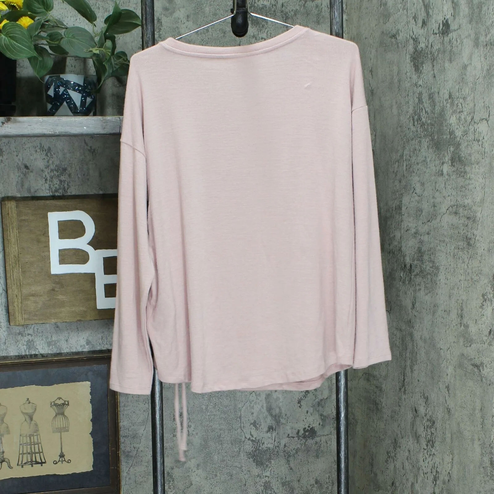 Style & Co Women's Ruched Tie-Detail Knit Top Hibiscus Medium