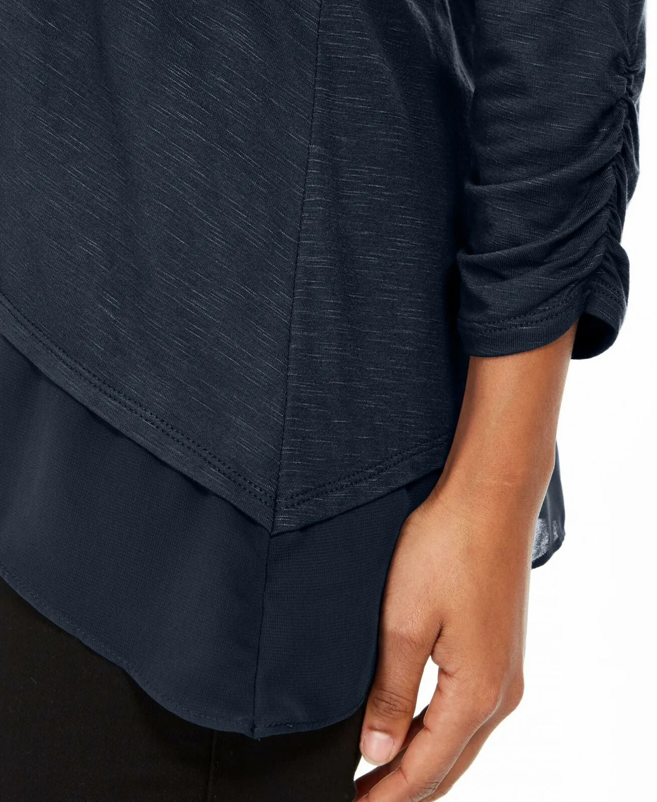 Style & Co. Women's V-Neck Asymmetrical Chiffon-Hem Tunic Top