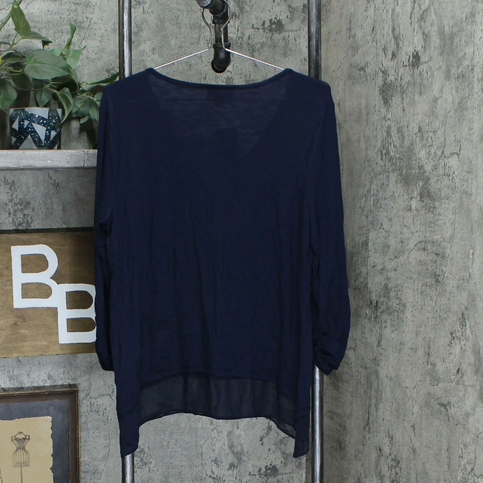 Style & Co. Women's V-Neck Asymmetrical Chiffon-Hem Tunic Top