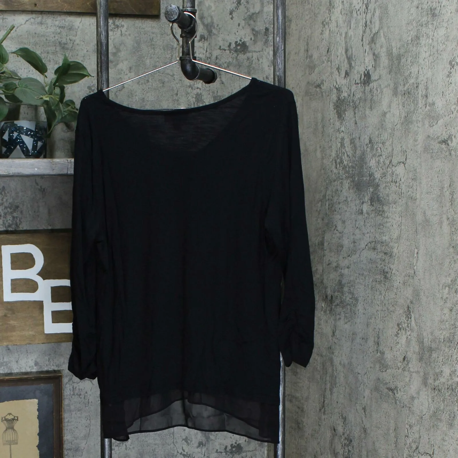 Style & Co. Women's V-Neck Asymmetrical Chiffon-Hem Tunic Top