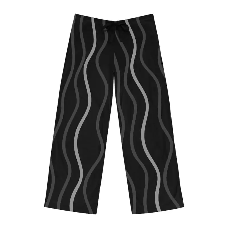 Stylish Pajama Pants with Wavy Vertical Stripes