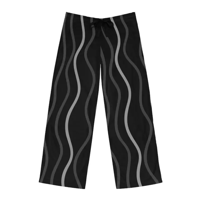 Stylish Pajama Pants with Wavy Vertical Stripes