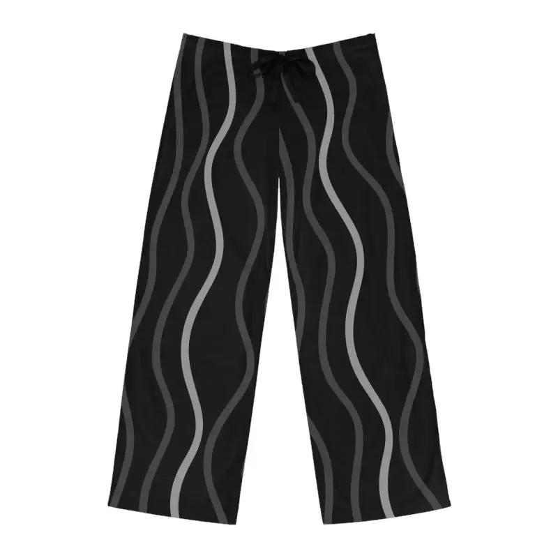 Stylish Pajama Pants with Wavy Vertical Stripes