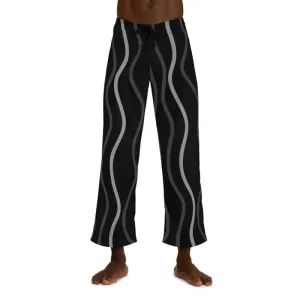 Stylish Pajama Pants with Wavy Vertical Stripes