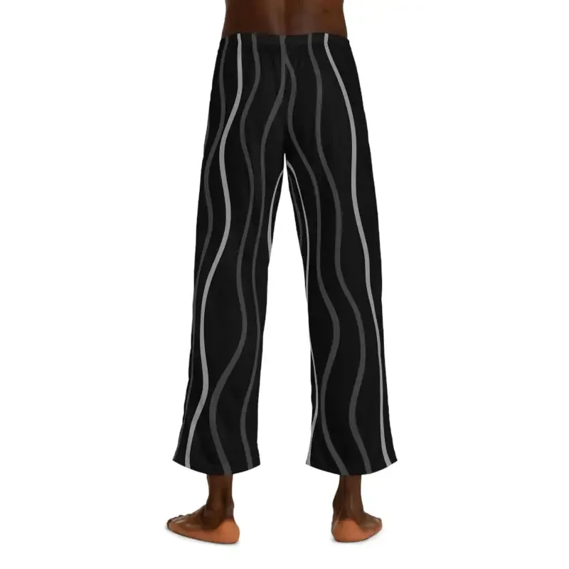 Stylish Pajama Pants with Wavy Vertical Stripes
