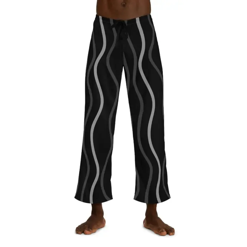 Stylish Pajama Pants with Wavy Vertical Stripes