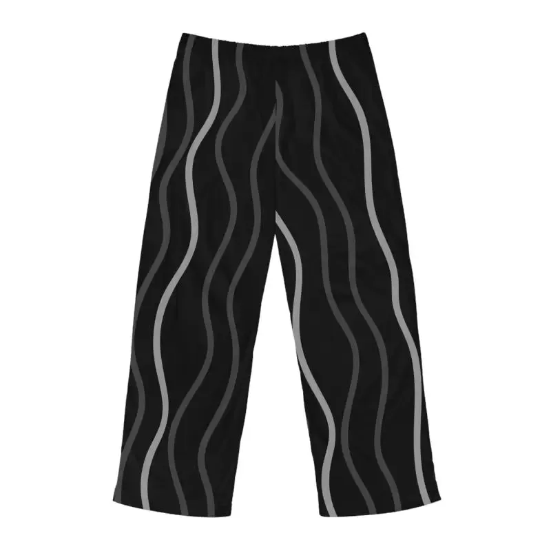 Stylish Pajama Pants with Wavy Vertical Stripes