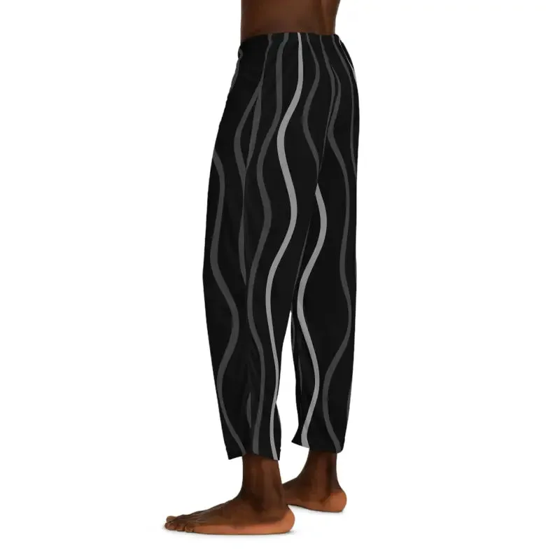 Stylish Pajama Pants with Wavy Vertical Stripes