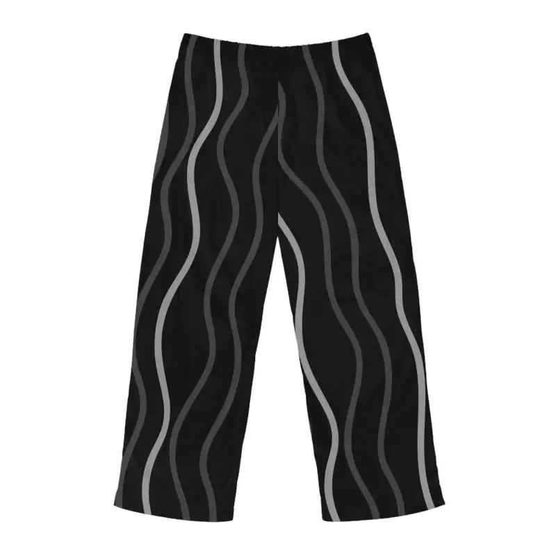 Stylish Pajama Pants with Wavy Vertical Stripes