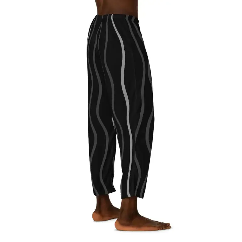 Stylish Pajama Pants with Wavy Vertical Stripes