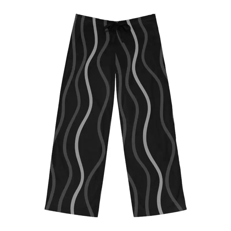 Stylish Pajama Pants with Wavy Vertical Stripes