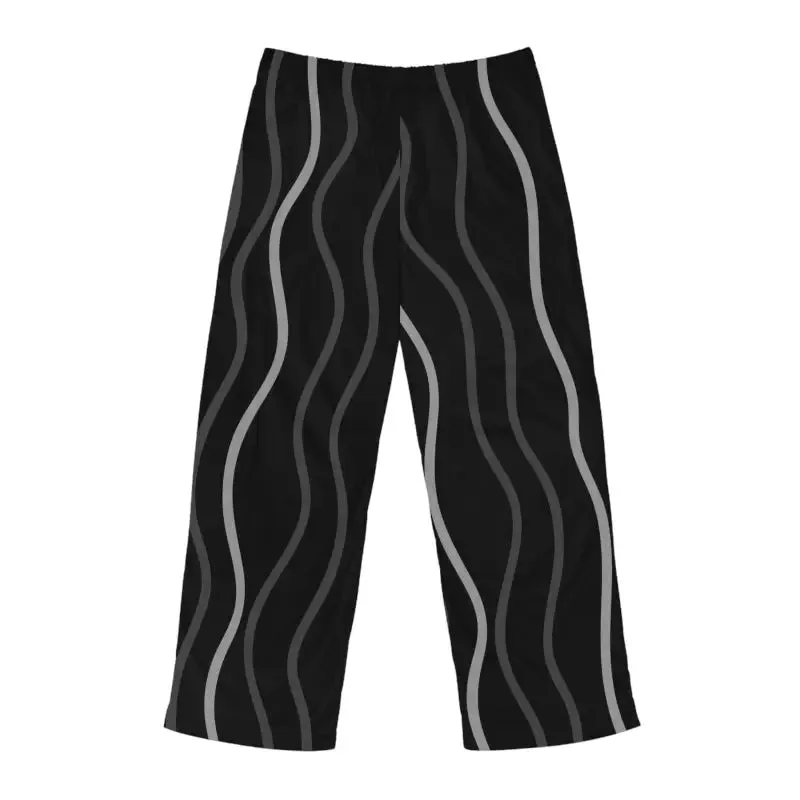 Stylish Pajama Pants with Wavy Vertical Stripes