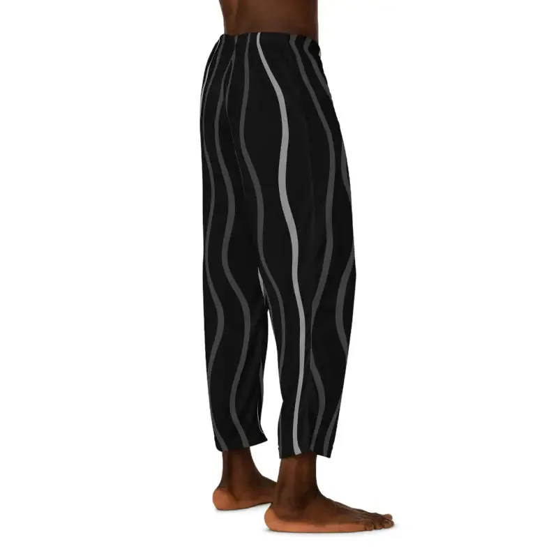 Stylish Pajama Pants with Wavy Vertical Stripes