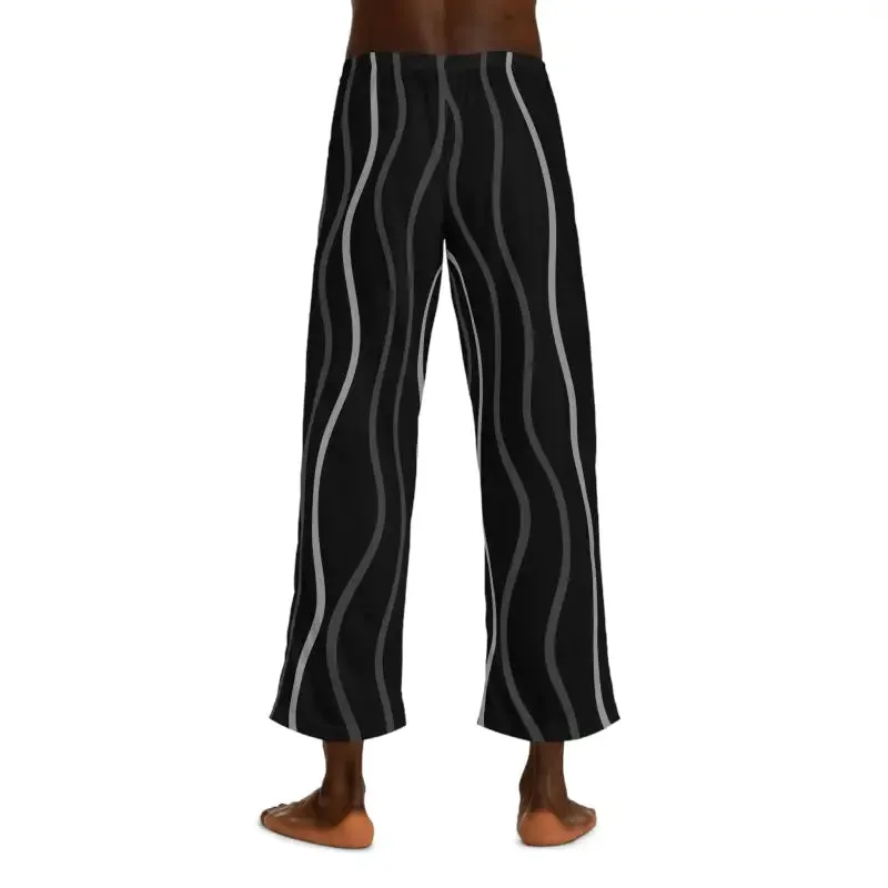 Stylish Pajama Pants with Wavy Vertical Stripes