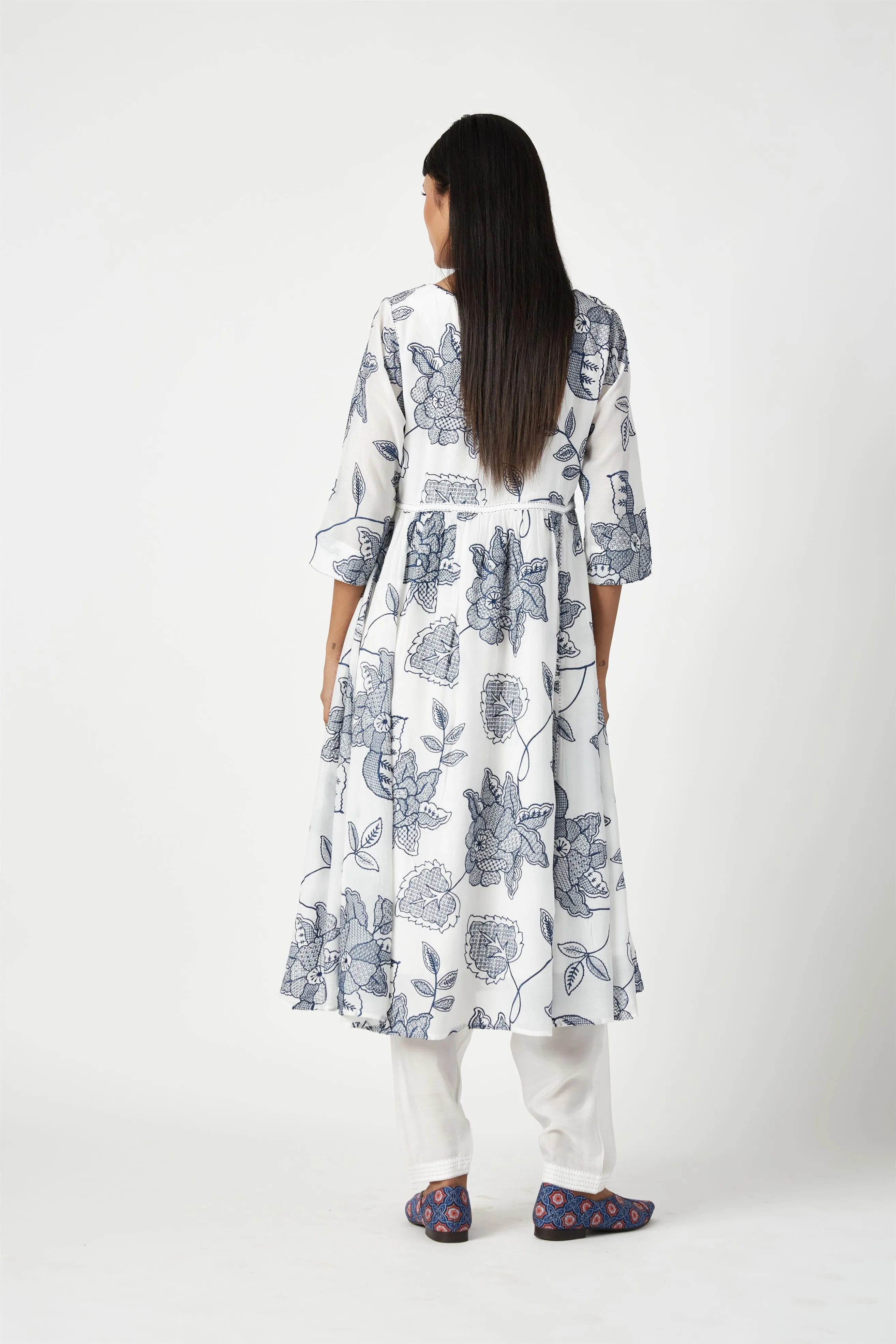 Summer Kurta Set Modal Muslin Embroidered-Fashion Edit Java 3-9JV-108A-Payal Pratap