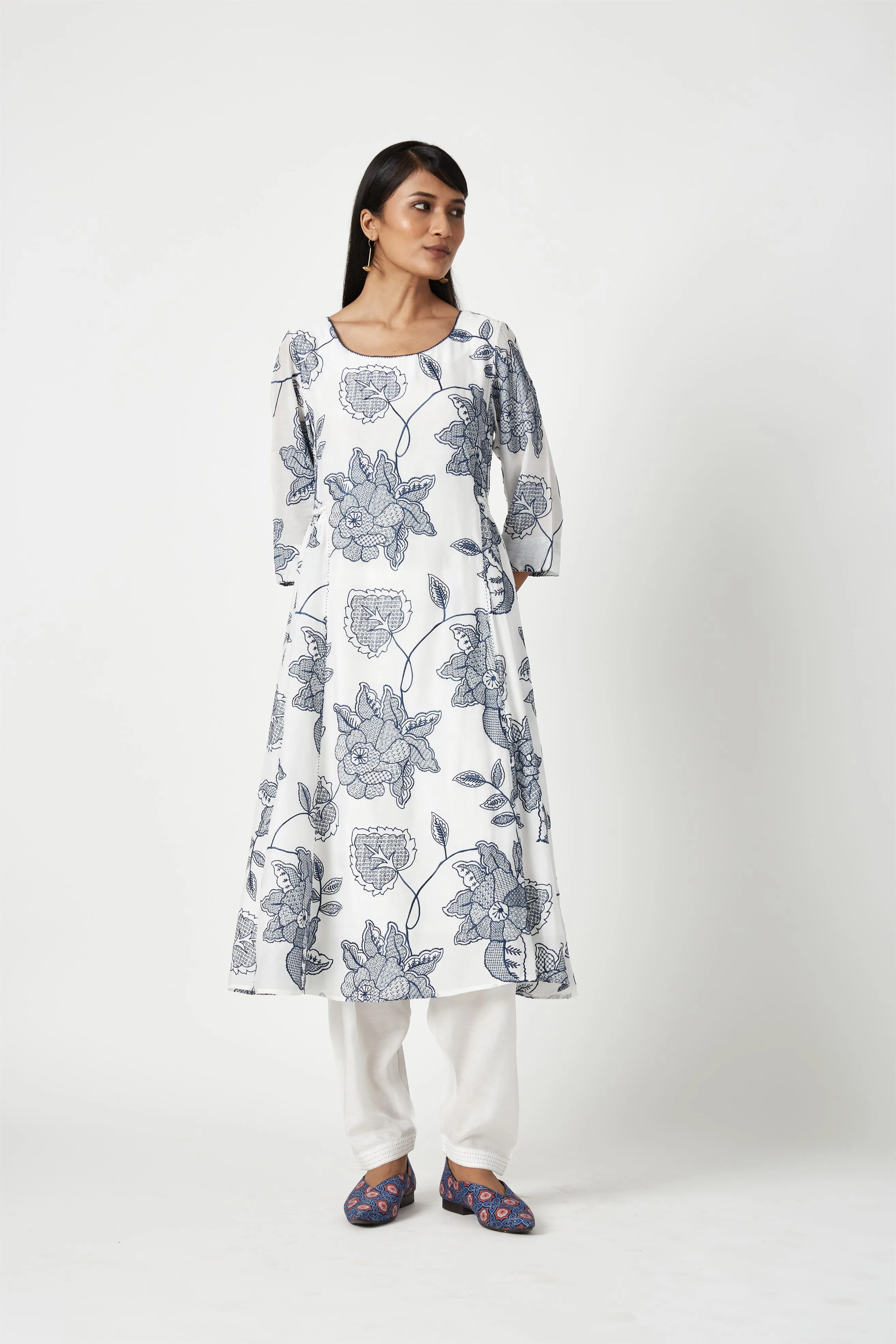 Summer Kurta Set Modal Muslin Embroidered-Fashion Edit Java 3-9JV-108A-Payal Pratap