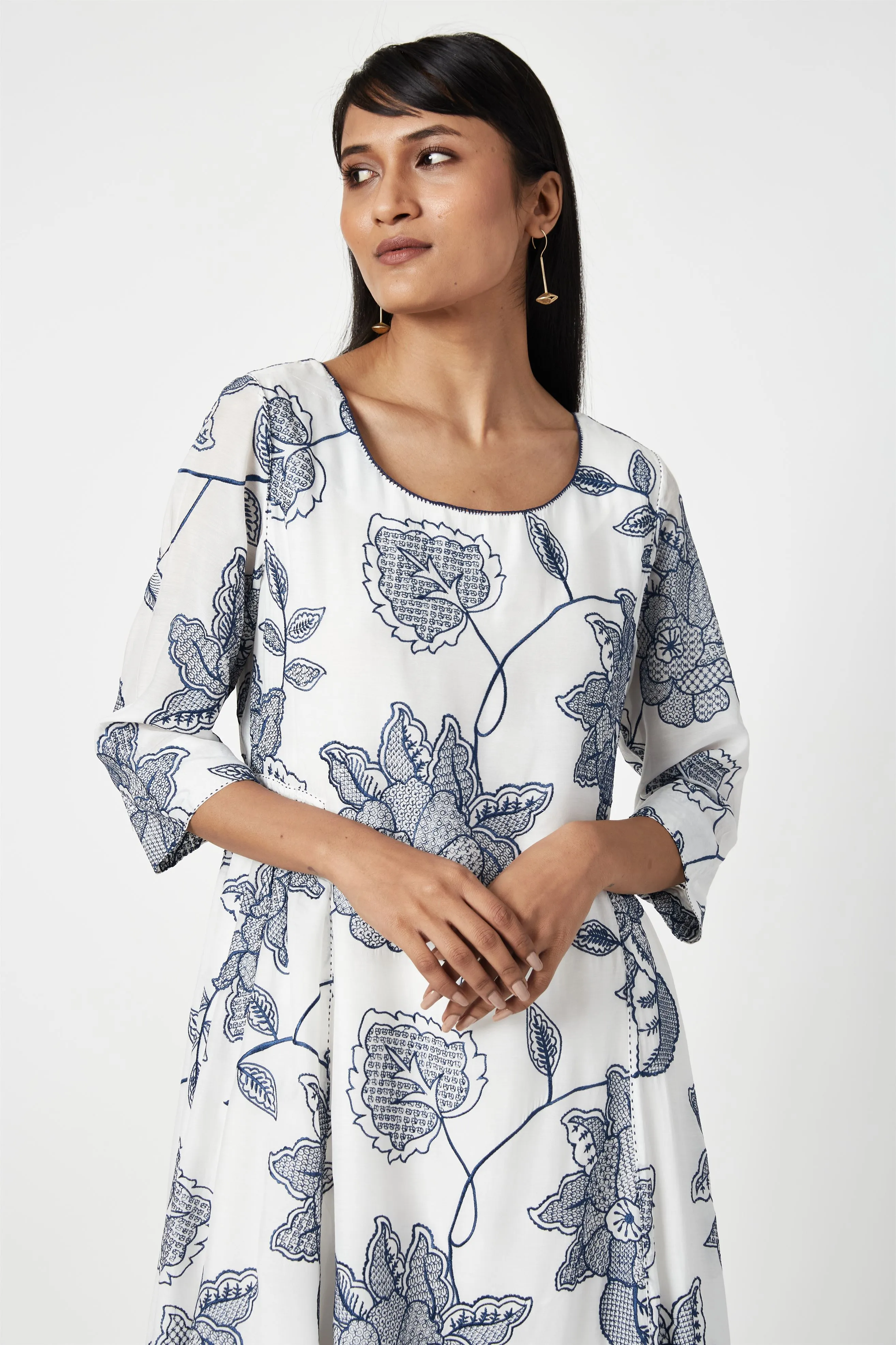Summer Kurta Set Modal Muslin Embroidered-Fashion Edit Java 3-9JV-108A-Payal Pratap
