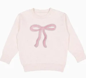 Sweet Wink - Coquette Bow Patch Sweatshirt - Natural