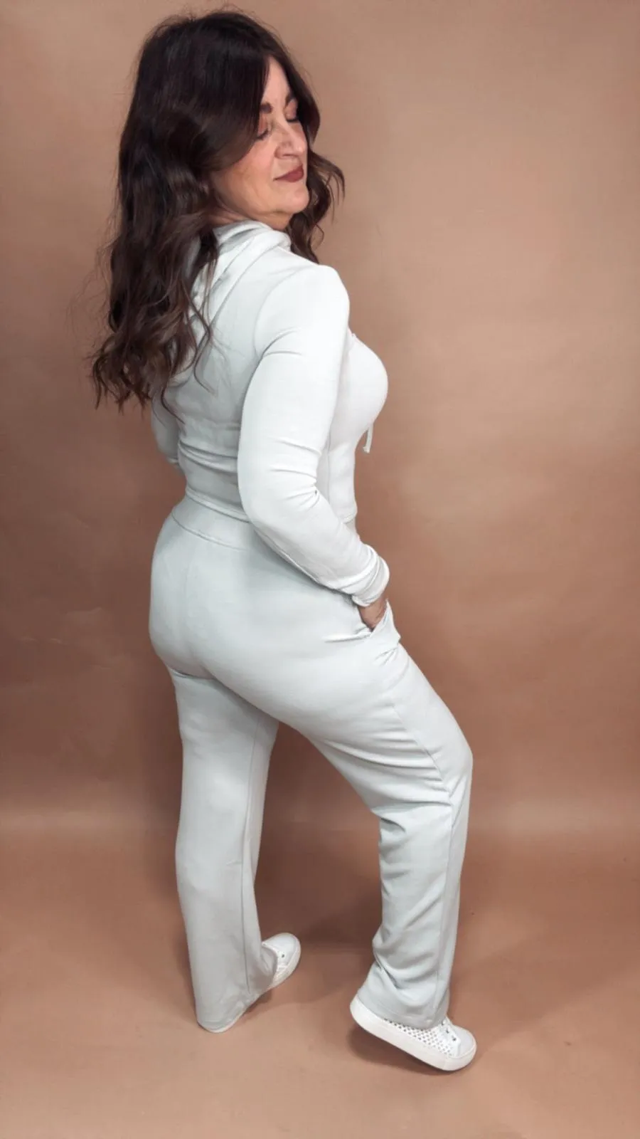 Take a Dive Wide Leg Pant in Grey