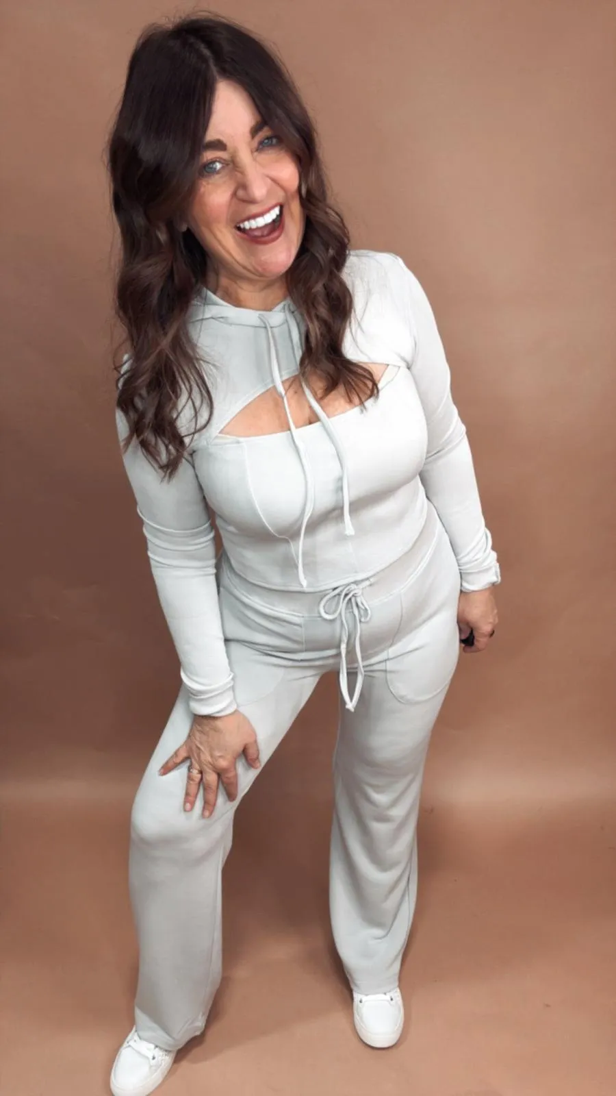 Take a Dive Wide Leg Pant in Grey