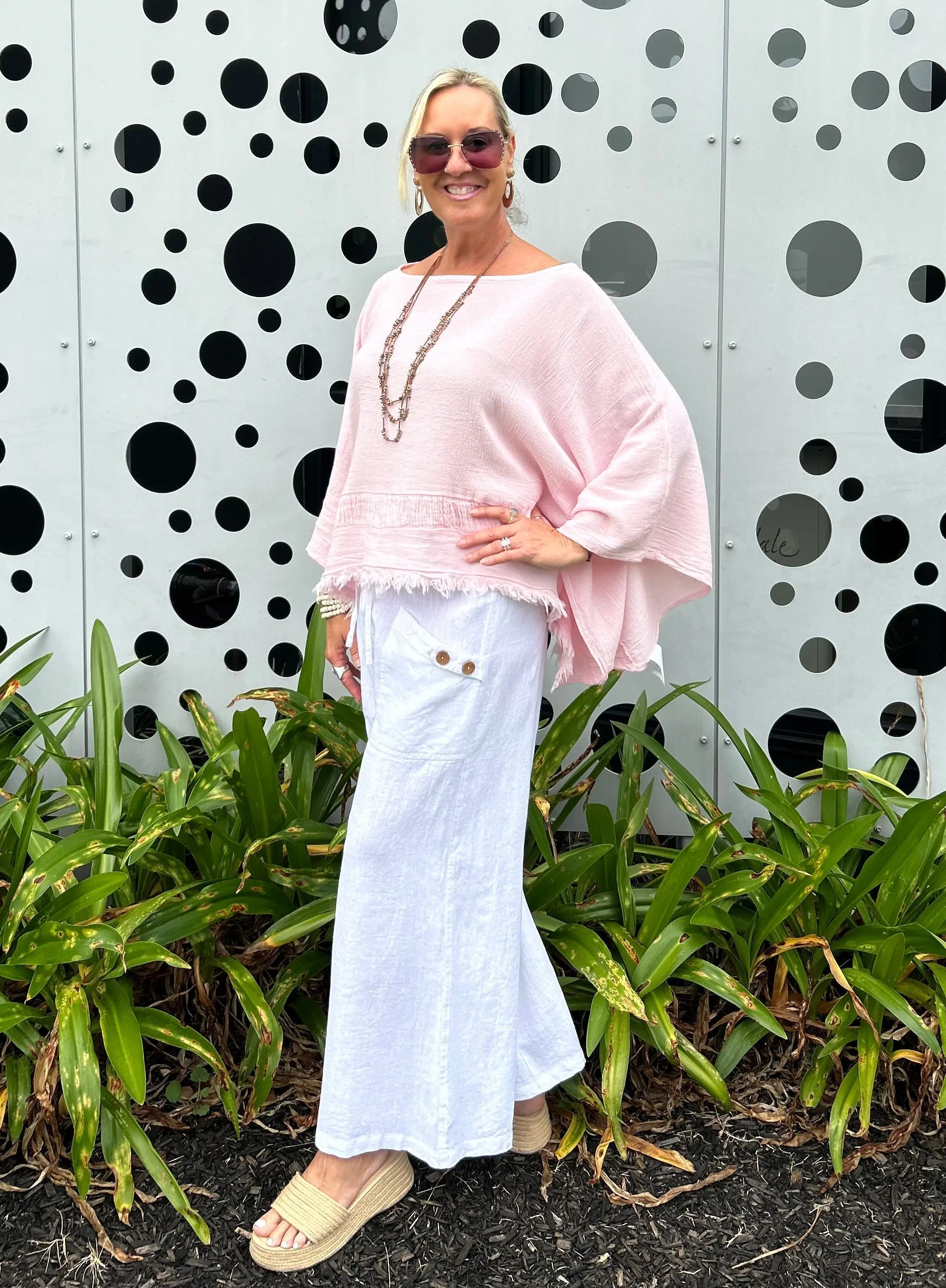 Teegan Linen Top in Tutu